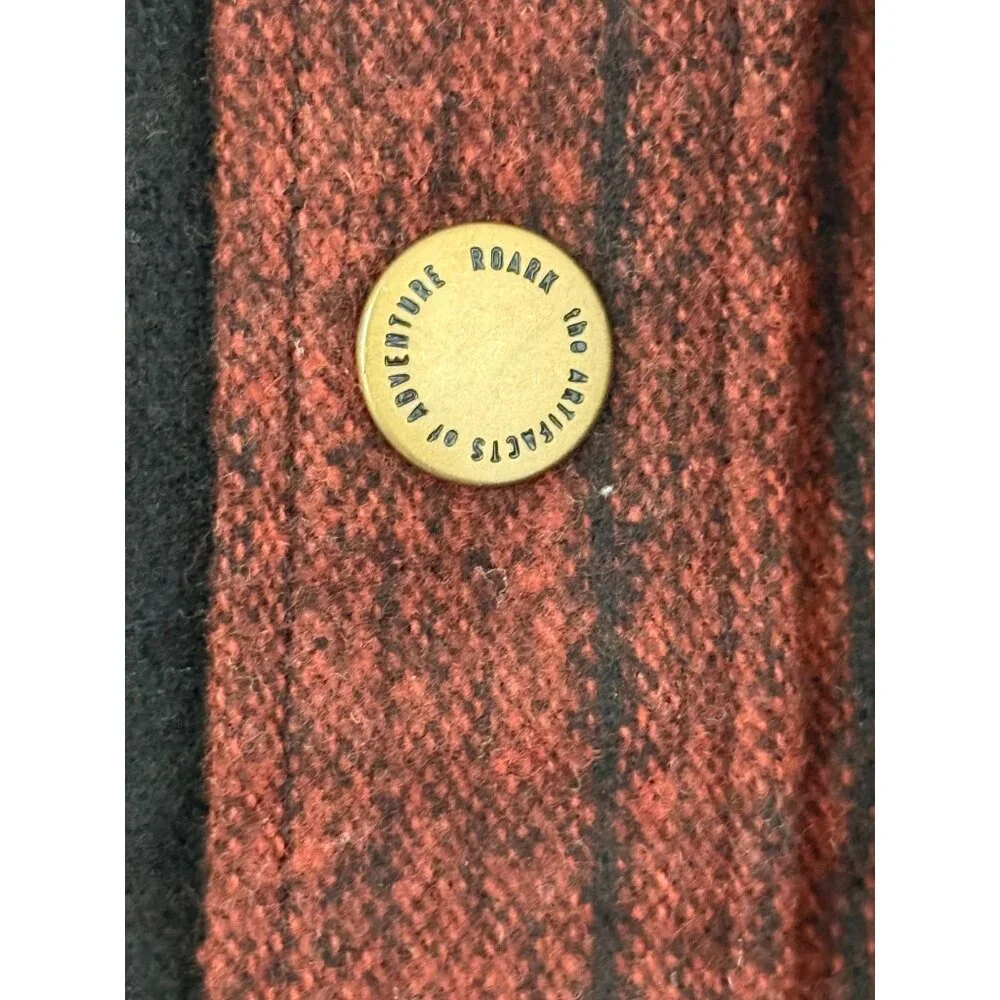 ROARK Red & Black Plaid Poly Wool Sleeveless Button-Up Flannel Vest Men's Sz M - Picture 4 of 6